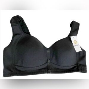 Daisy Bra Black Snap Front Hook Comfort‎ Wireless Bra Women Size 2x Comfortable